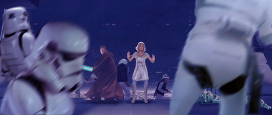 Nat presents this image of Alana Force-pushing the Imperial stormtroopers !