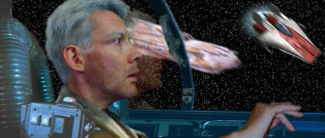 In this dynamic image by Nat, from the cockpit of his A-Wing, Jedi Master Dree Tan proposes how best to reach Kessel.