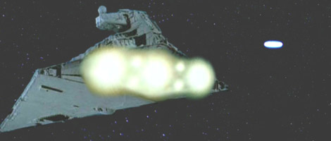 The Falcon and the Star Destroyer make the jump to hyperspace !