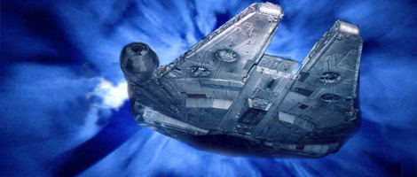 Another view of the Falcon at lightspeed. Artwork by Nat.