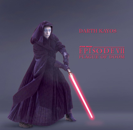 Darth Kayos, sinister and fearsome Sith Lord. Promotional artwork by Scott.