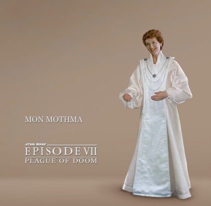 Mon Mothma, leader of the newly formed Galactic Alliance. Promotional artwork by Scott.