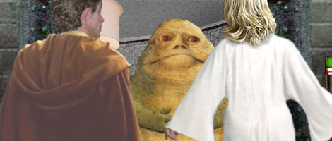 Luke and Alana come face to face with the traitorous Weesla the Hutt ! Artwork by Nat.