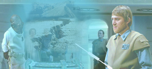 In this image by Nat, General Madine points out the rift fissure that will be key in allowing the Galactic Alliance starfighters to sneak through the Imperial defence shield.