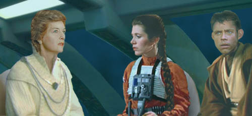 Under the Mon Cal ocean, Mon Mothma reveals to Luke and Leia what little she knew of Padme Amidala Naberrie, from first hand experience, and from what Bail Organa had confided to her. Image by Nat.