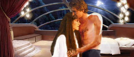 Han and Leia share a tender moment one evening before the storm of doom that will befall them. Artwork by Nat & Scott.