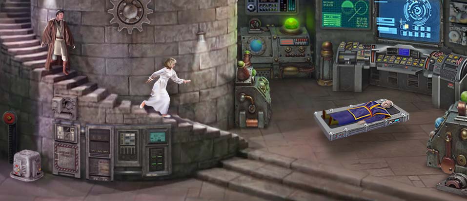 Luke and Alana descend into Doctor Bloodory's laboratory !