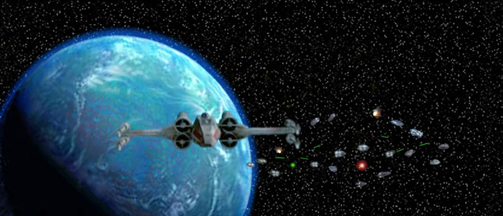 Great artwork by Scott shows Luke's X-Wing arriving in the Mon Cal system !