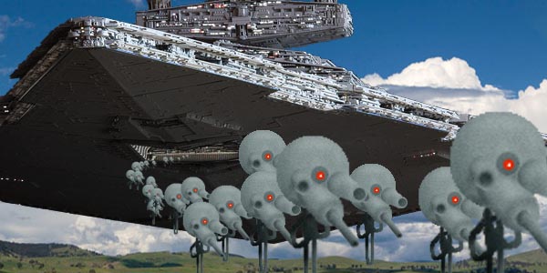  The gas droids are deployed from the Star Destroyer !