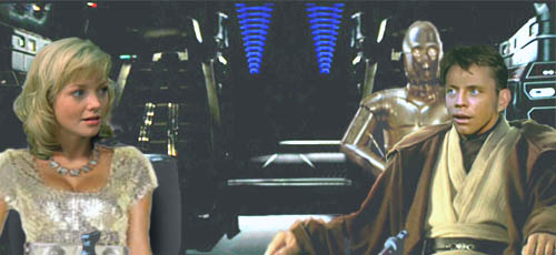 Within the shuttle cockpit, Luke describes the nature of the Force to Alana Seren. Illustrated by Nat.