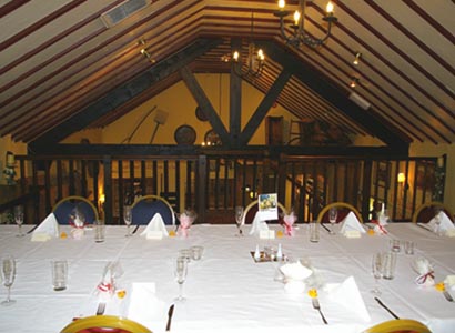 The 'Ewok' table for the children and remaining guests, up on the balcony overlooking the Top Table