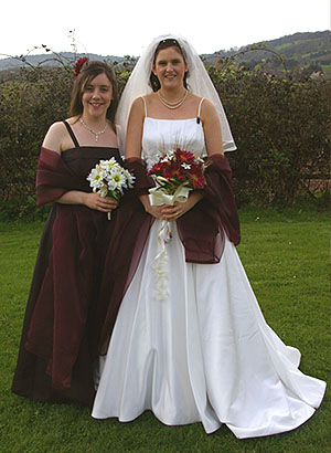 Jo and Rachel, bride and chief bridesmaid
