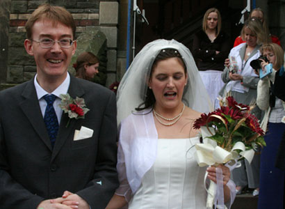 Joanne realises that the confetti has landed !! (pic by Mark)