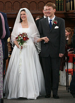 Joanne and Nat in the Church, snapped by Mark Chedgzoy