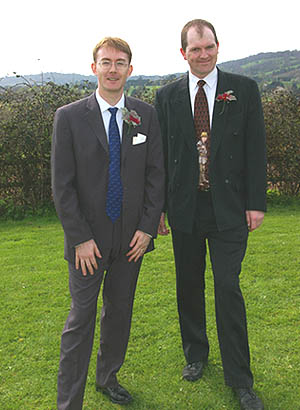 Nat and Mike, Groom and Best Man, who grew up together in the 70s