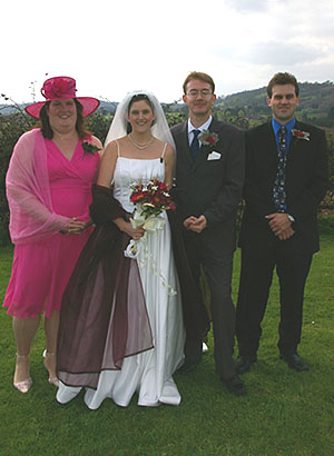 With Alun and Clare, Jo's brother and fianc