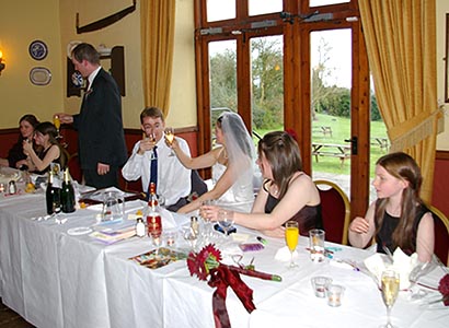The Bestman, Mike, leads the toast to Joanne and Nathaniel